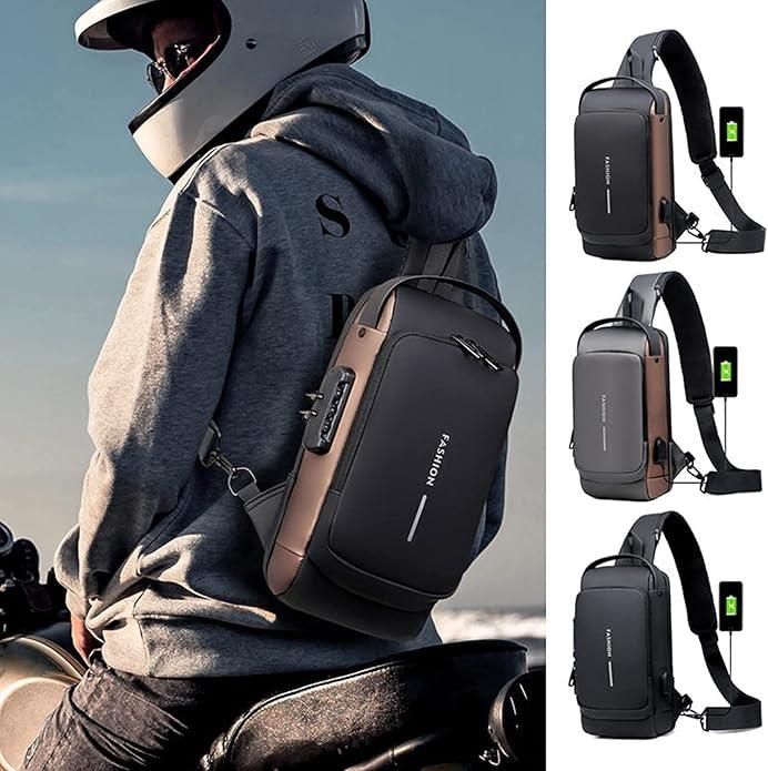 Anti Theft Waterproof Unisex Sling Bag, USB Charging port Shoulder Backpack With Multifunctional Use for Travel, Hiking, Camping, Daily Out, Crossbody Chest Bags
