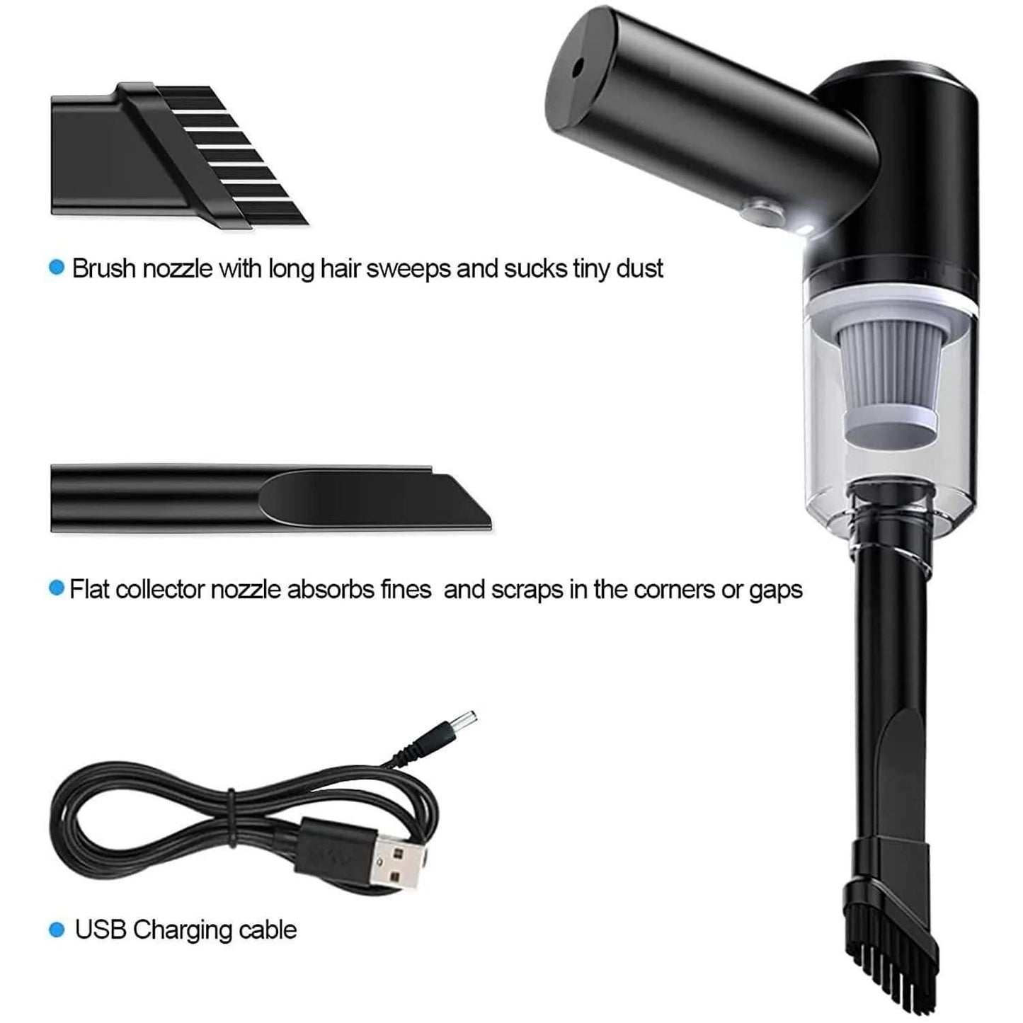 Mini Handheld Wireless Vacuum Cleaner – Powerful Portable Dust Remover for Car, Home & Office