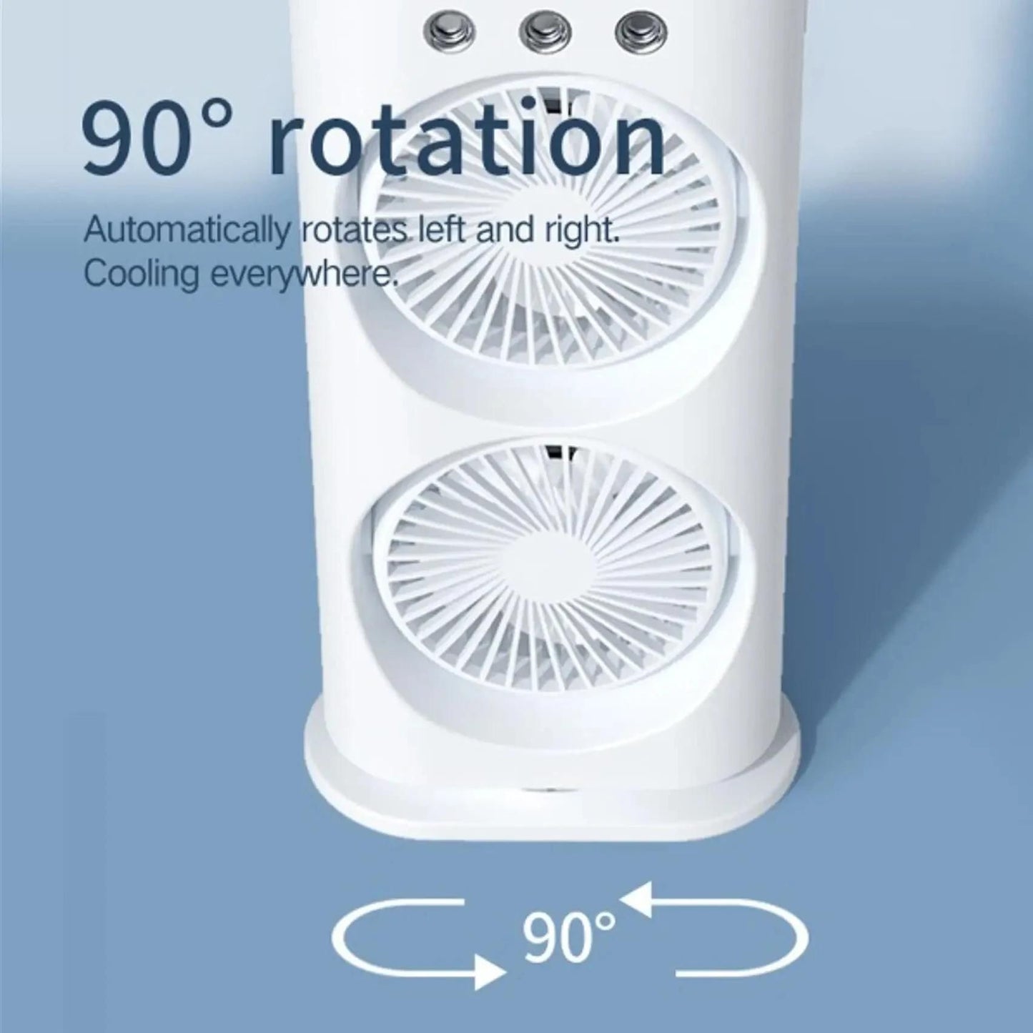 Portable Mini Air Cooler For Room Cooling, Double Ended Spray Mist Fan, Usb Rechargeable Desk Fan For Summer, Home, Bedroom And Office, Rotatable Fan With 7colors Led Light And Remote