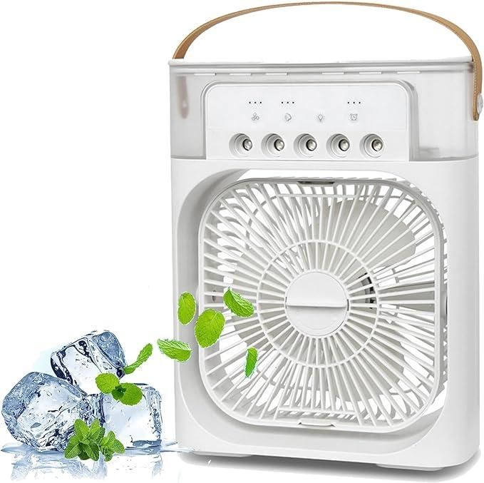 Portable Air Conditioners - Small AC Quiet Personal Air Cooler,USB Powered Mini Desktop Cooling Misting Fan, 1 | 2 | 3 Timer 3 Smart Speeds,360°Adjustment Office, Home, Room, Carved Design (MULTI)
