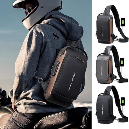 Anti Theft Waterproof Unisex Sling Bag, USB Charging port Shoulder Backpack With Multifunctional Use for Travel, Hiking, Camping, Daily Out, Crossbody Chest Bags