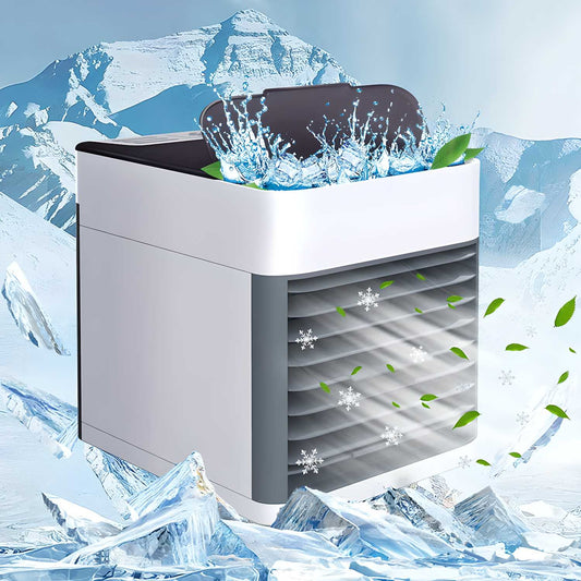 Portable Mini AC Cooler for Room Cooling Fan USB Powered Mini Cooler For Travel Rechargeable Fan, Portable Air Conditioners for Home Fan with light, Humidifier, Air Purifier