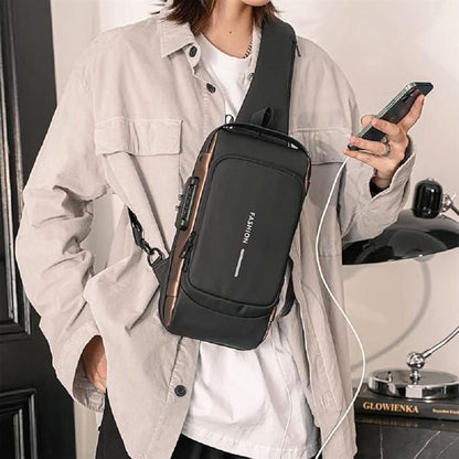 Anti Theft Waterproof Unisex Sling Bag, USB Charging port Shoulder Backpack With Multifunctional Use for Travel, Hiking, Camping, Daily Out, Crossbody Chest Bags