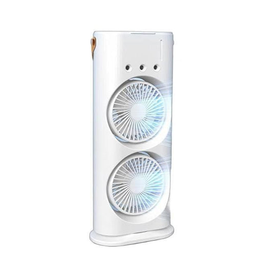 Portable Mini Air Cooler For Room Cooling, Double Ended Spray Mist Fan, Usb Rechargeable Desk Fan For Summer, Home, Bedroom And Office, Rotatable Fan With 7colors Led Light And Remote