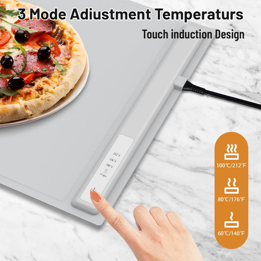 Food Warming Mat,Electric Warming Tray For Food,Foldable Warming Mat For Buffets Party And Daily Use,Silicone Heating Pad With 3 Temp Settings,Kitchen Gadgets Portable Hotplate